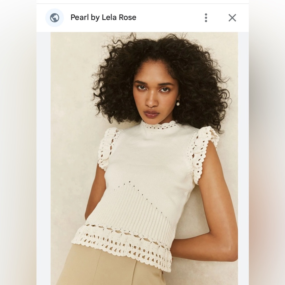 Pearl by Lela Rose crochet cotton top